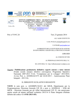 Pubblicazione graduatoria definitiva esperti esterni