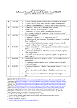 Giampaolo Azzoni Syllabus del Corso di Teoria generale del diritto