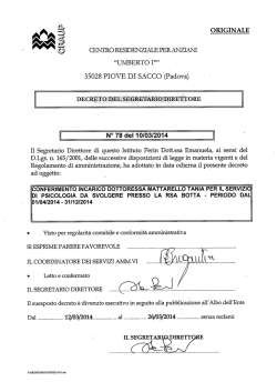 conferimento incarico dottoressa mattarello tania per il