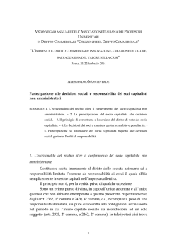 1 Partecipazione alle decisioni sociali e responsabilit&agrave; dei soci