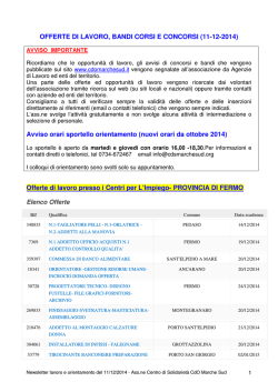 Offerte Lavoro - Informagiovani Recanati