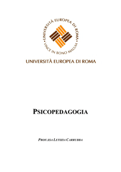 Dispensa psicologia sviluppo - Master e Corsi di Perfezionamento