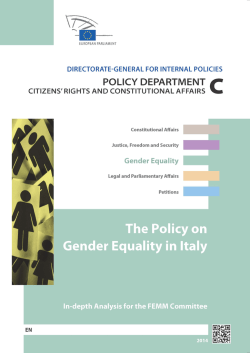 The Policy on Gender Equality in Italy - European Parliament