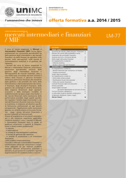 mercati intermediari e finanziari / MIF