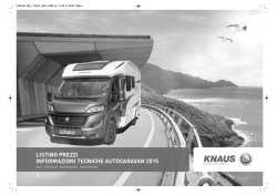 listino prezzi informazioni tecniche autocaravan 2015