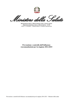 raccomandazioni per la stagione 2014-2015 - USL 6