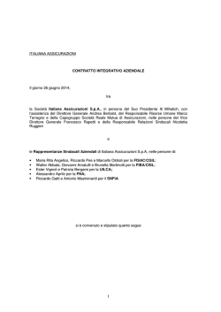 1 ITALIANA ASSICURAZIONI CONTRATTO INTEGRATIVO