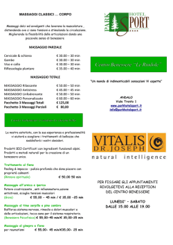 Centro Benessere &ldquo;Le Rindole&rdquo;
