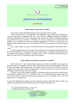 2. Sblocca Italia, ok alla prima tranche di 1,7