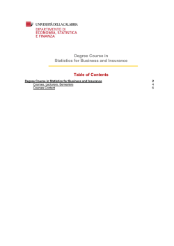 ECTS Information Package - Universit&agrave; della Calabria