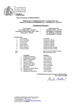 Commissione Firenze 6 - Corso di Laurea Triennale in Infermieristica