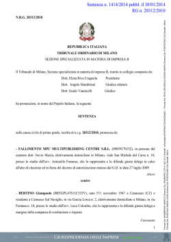 scarica la sentenza - Giurisprudenza delle imprese