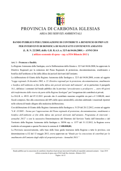 Bando Amianto 2014 - Provincia di Carbonia Iglesias