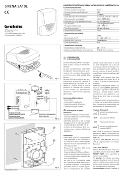 istruzioni sirena sa10l