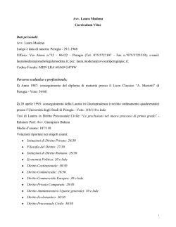 Curriculum Vitae - Studio Legale Avvocati Modena Perugia