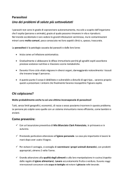 Parassitosi Uno dei problemi di salute pi&ugrave; sottovalutati