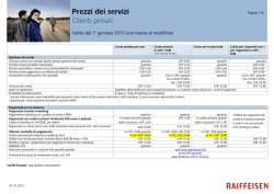 Prezzi dei servizi Clienti privati