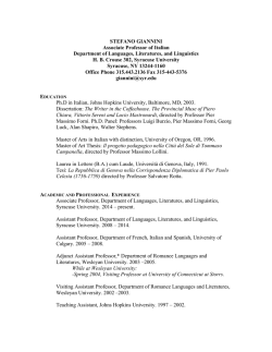 CV - Syracuse University| The College of Arts and Sciences | Faculty