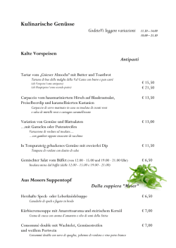 Kulinarische Gen&uuml;sse