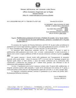 Circolare USR Graduatoria provvisoria di istituto