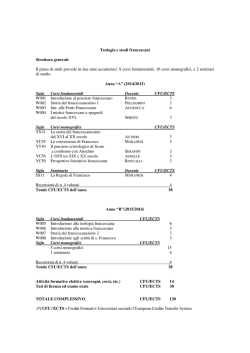 Licenza Teologia e studi francescani