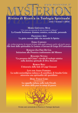 Mysterion - Rivista di Ricerca in Teologia Spirituale