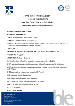 UP-TO-DATE IN PATOLOGIA VENOSA 1^ CORSO DI