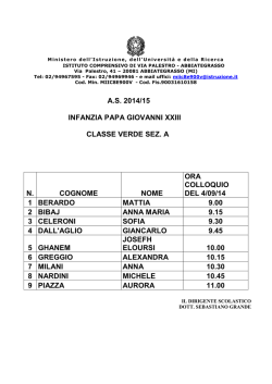 Elenco sezioni - Istituto Comprensivo via Palestro