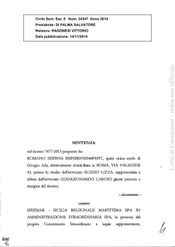 Cass., sez. VI, 14 novembre 2014, n. 24347