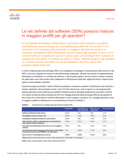 (SDN) possono tradursi in maggiori profitti per gli operatori?