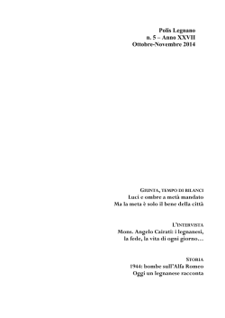 Ottobre-Novembre 2014 - Associazione Polis Legnano