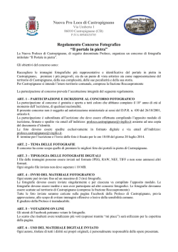 Nuova Pro Loco di Castropignano Regolamento