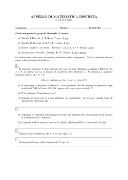 Soluzione Modulo II 6 Giugno 2014