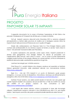 PROGETTO FINPOWER SOLAR 75 IMPIANTI