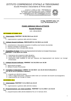 Piano Annuale delle Attivit&agrave; 2014/15 Scuola Primaria