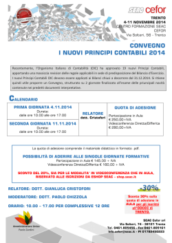 CONVEGNO I NUOVI PRINCIPI CONTABILI 2014