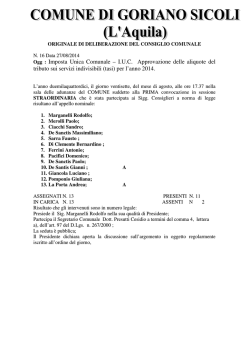 Ogg : Imposta Unica Comunale &ndash; I.U.C. Approvazione delle aliquote