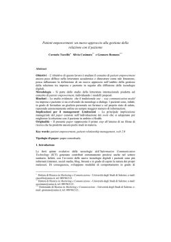 Patient empowerment_ un nuovo approccio alla