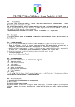Bozza Regolamento - ASD Esercito Calcio