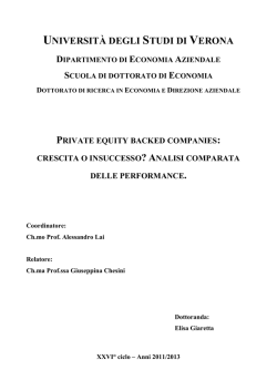 private equity backed companies - Universit&agrave; degli Studi di Verona