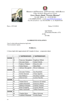 Studenti eletti nei Consigli di Classe 2014-2015