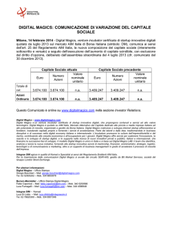 digital magics: comunicazione di variazione del capitale sociale