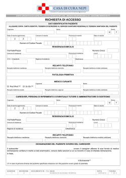 Modulo Accesso Hospice