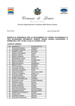 Elenco dei candidati ammessi e non ammessi