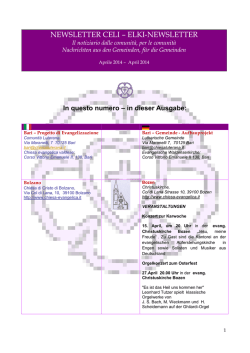 newsletter celi &ndash; elki newsletter - Chiesa Evangelica Luterana in Italia
