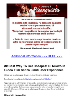 ## Best Way To Get Cheapest Di Nuovo In Gioco Film Senza Limiti
