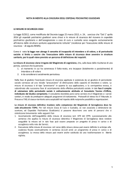Nota in merito alla chiusura degli ospedali psichiatrici giudiziari