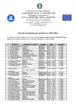 Ora di ricevimento per genitori a.s. 2013/2014