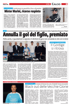 Black out delle Vecchie Glorie Mister Marini, ricorso