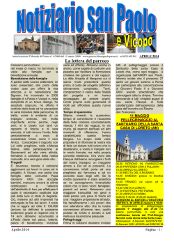 La lettera del parroco - Parrocchia San Paolo Parma